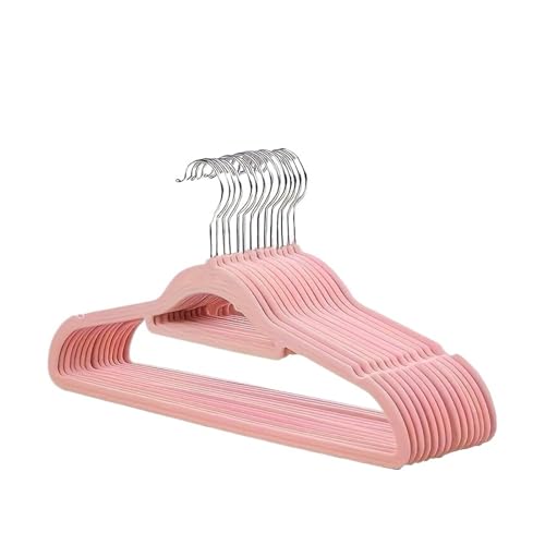 GHHZML Kleiderbügel Beflockte Garderobe Haushalts-Kleiderbügel for Erwachsene rutschfest, um Schulterwinkel zu verhindern Keine Spur Kann gefaltet Werden Hängender Kleiderbügel(Pink) von GHHZML