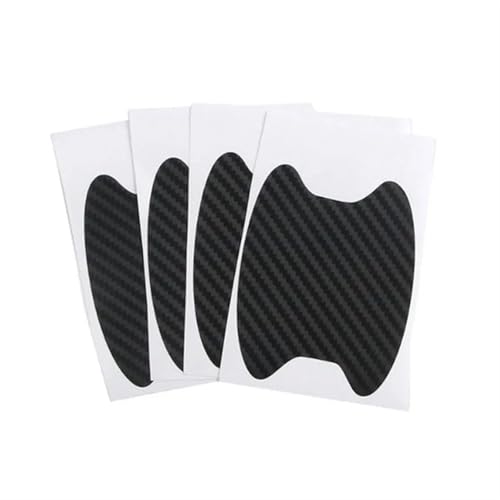 GHHZML Kohlefaserplatten Auto Aufkleber Anti Scratch Auto Türgriff Carbon Fiber Protector Autos Griff Schutz Film Styling Außen Zubehör(4PC Black) von GHHZML