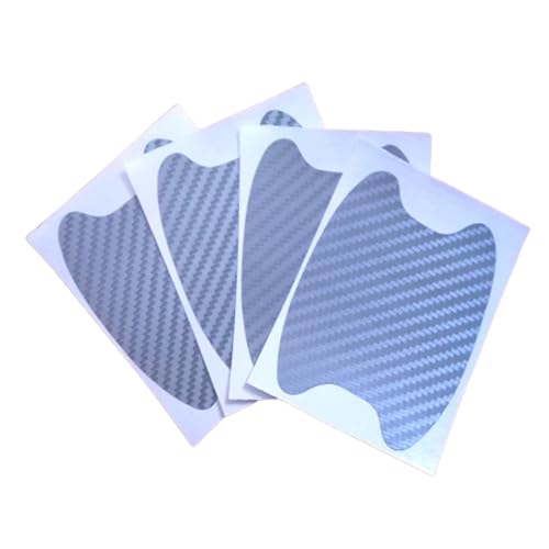 GHHZML Kohlefaserplatten Auto Aufkleber Anti Scratch Auto Türgriff Carbon Fiber Protector Autos Griff Schutz Film Styling Außen Zubehör(4PC Silver) von GHHZML