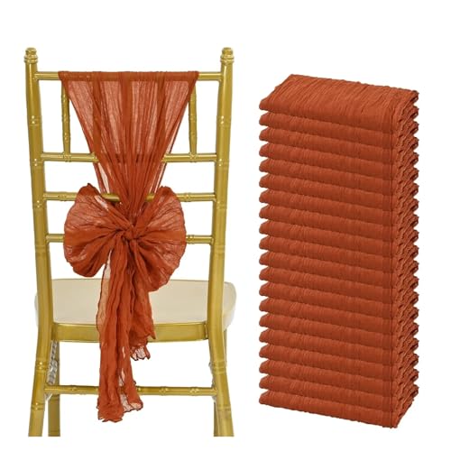 GHHZML Stuhl Deko Hochzeit 12PCS Chair Sashes Rustic Chair Decorative Bows Designed Chair Cover for Wedding Banquet Party Aisle Home Decoration(12PCS Terracotta) von GHHZML