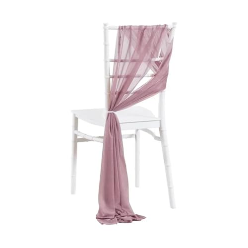 GHHZML Stuhl Deko Hochzeit 20 * 275cm Chiffon Chair Sashes Wedding Chair Back Covers Ribbon Reception Events Banquets Hotel Event Chair Cover Decoration 10pcs(Bean Powder) von GHHZML