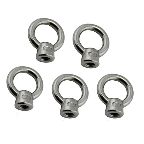 GHHZML ösenschraube 5PCS Auge Muttern Heben M6 M8 M10 M12 Edelstahl 304 Hohe Poliert Auge Mutter Edelstahl(1169-M10) von GHHZML