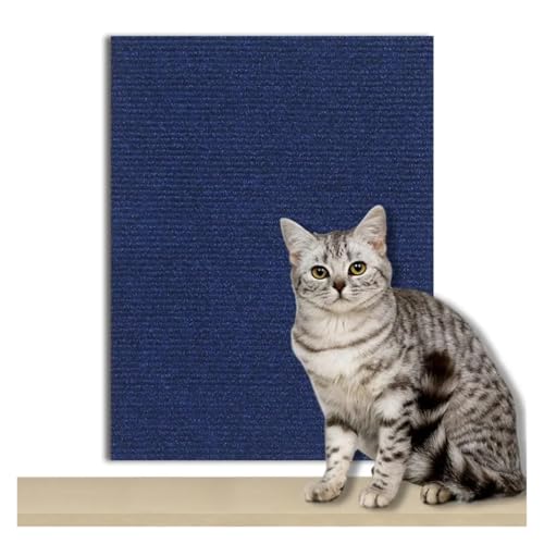 Kratzmatte Katze Katzenkratzbrett Sofaschutz Katzenkratzbrett Brettschutz Selbstklebender Teppich DIY Katzenkratzmatte(Dark Blue,40x200CM) von GHHZML