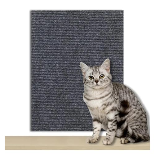 Kratzmatte Katze Katzenkratzbrett Sofaschutz Katzenkratzbrett Brettschutz Selbstklebender Teppich DIY Katzenkratzmatte(Dark Gray,40x200CM) von GHHZML