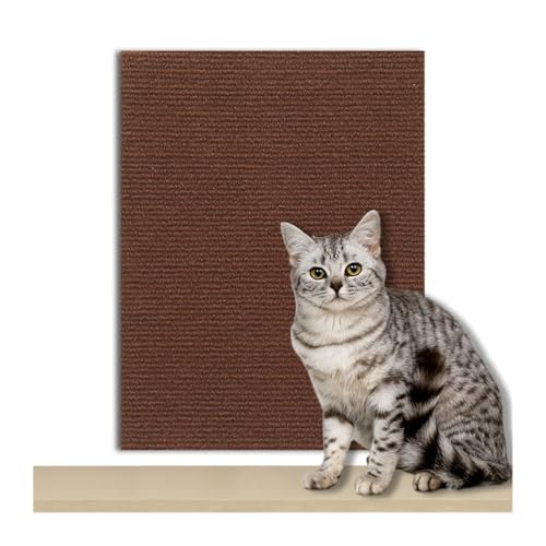 Kratzmatte Katze Katzenkratzbrett Sofaschutz Katzenkratzbrett Brettschutz Zuschneidbarer Selbstklebender Teppich DIY Katzenkratzmatte(Brown,30x30CM) von GHHZML