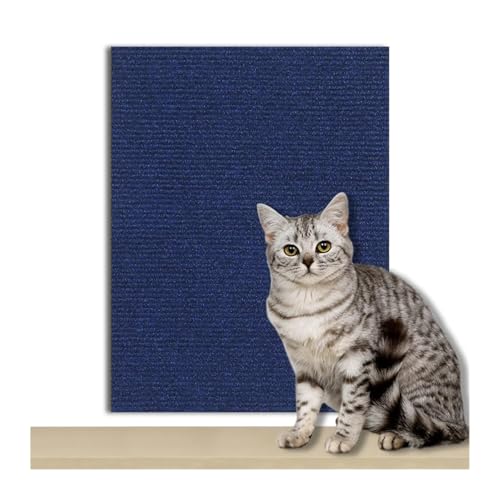 Kratzmatte Katze Katzenkratzbrett Sofaschutz Katzenkratzbrett Brettschutz Zuschneidbarer Selbstklebender Teppich DIY Katzenkratzmatte(Dark Blue,30x100CM) von GHHZML