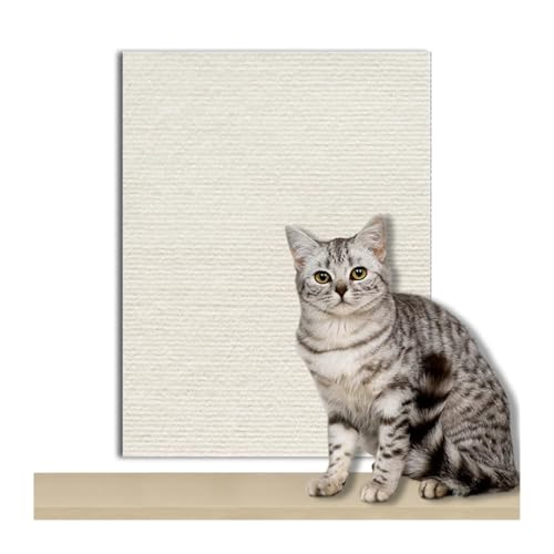 Kratzmatte Katze Katzenkratzbrett Sofaschutz Katzenkratzbrett Brettschutz Zuschneidbarer Selbstklebender Teppich DIY Katzenkratzmatte(White,40x200CM) von GHHZML