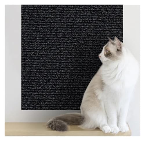 Kratzmatte Katze Katzenkratzmatte, trimmbarer Katzenteppich mit Selbstklebender Eckwand, DIY-Kratzmöbelschutz for Katzen(2-Black,30x100CM) von GHHZML