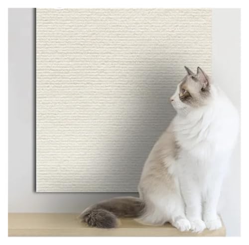 Kratzmatte Katze Katzenkratzmatte, trimmbarer Katzenteppich mit Selbstklebender Eckwand, DIY-Kratzmöbelschutz for Katzen(6-White,30x30CM) von GHHZML