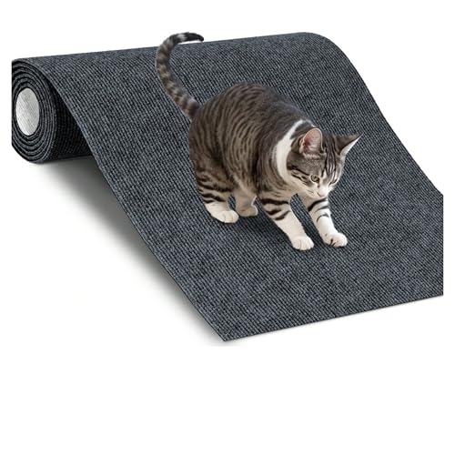 Kratzmatte Katze Mehrzweck-zuschneidbare Selbstklebende Katzenteppichmatte DIY Kratzbaum Möbel Bodenmatte Sofa Schutzpolster(Grey,40X200cm) von GHHZML