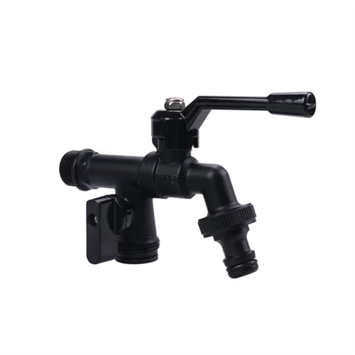 Kugelhahn Outdoor-Garten Messing Wasserhahn Wasserhahn Anti-Frost Bibcocks Mit Schlauch Anschluss Dual Outlet for Waschmaschine(DN15 with 1 nipple) von GHHZML