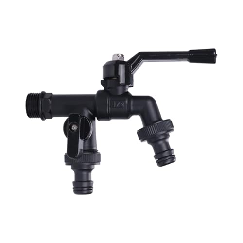 Kugelhahn Outdoor-Garten Messing Wasserhahn Wasserhahn Anti-Frost Bibcocks Mit Schlauch Anschluss Dual Outlet for Waschmaschine(DN15 with 2 nipple) von GHHZML