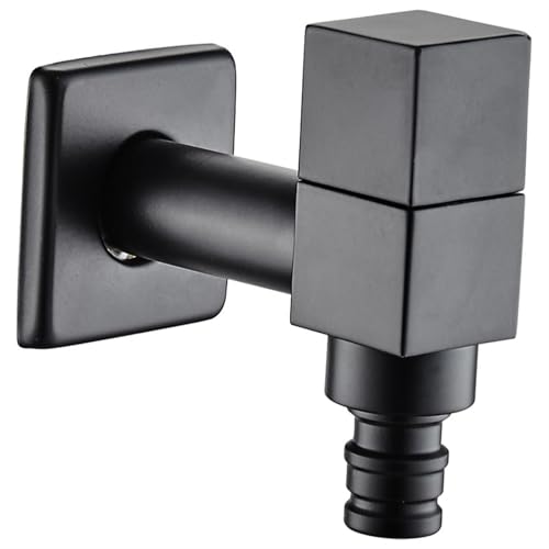 Kugelhahn Schwarzer Wand-Waschmaschinenhahn, Mopp-Poolhahn, Garten-Außenbadezimmer-Wasserhahn(WHITE) von GHHZML