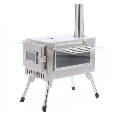 Saunaofen Picknick Cubic Folding Kochen Zelt Sauna Camp Solo Kamin Tragbare Holz Herd Kassette Ofen(WHITE) von GHHZML
