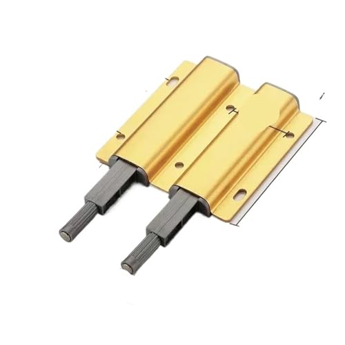 Türschnapper 10 Stück Doppeltür-Schiebeverschlüsse, starker Push-to-Open-Magnetschrankverschluss, Türberührungs-Schubladenstopper, Dämpferpuffer, Zieht Aluminiumgehäuse(Gold) von GHHZML