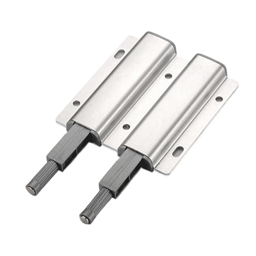 Türschnapper 10 Stück Doppeltür-Schiebeverschlüsse, starker Push-to-Open-Magnetschrankverschluss, Türberührungs-Schubladenstopper, Dämpferpuffer, Zieht Aluminiumgehäuse(Silver) von GHHZML