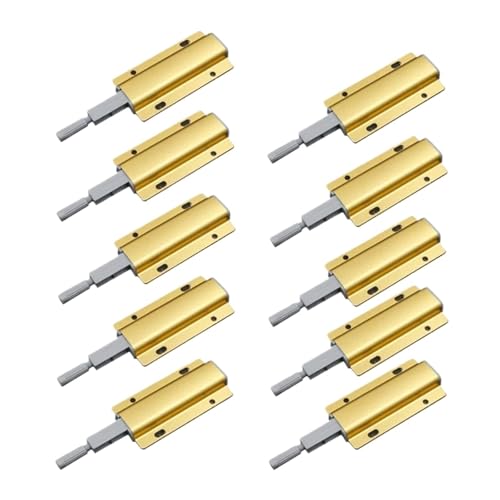 Türschnapper 10 Stück Push-To-Open-Touch-Dämpferpuffer-Türstopper, magnetische Schranktürverschlüsse, einstellbar, sichere Installation, Möbelbeschläge(Gold) von GHHZML