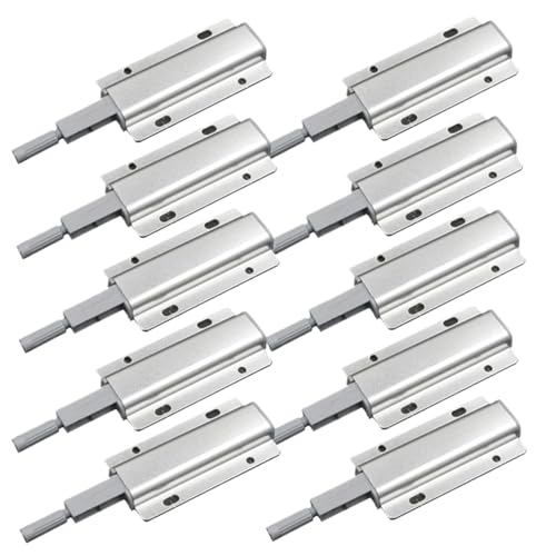 Türschnapper 10 Stück Push-To-Open-Touch-Dämpferpuffer-Türstopper, magnetische Schranktürverschlüsse, einstellbar, sichere Installation, Möbelbeschläge(Silver) von GHHZML
