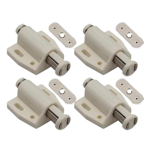 Türschnapper 4 Stück Einzel-Magnetdruck-Push-to-Open-Touch-Latch Schranktüren Rebound Single-Touch-Magnet for Home-Hardware-Zubehör(Beige) von GHHZML