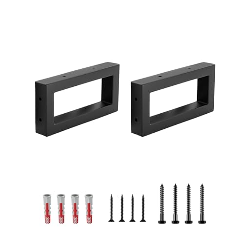 10 cm Hohe Waschtischhalterung, Wandkonsole Schwarz, Rechteckig Waschtisch-Halterung stabil, Wand-Montag Aufsatz-Waschbecken Halterung für Waschbecken & Wand-Regal von GHIBFBT