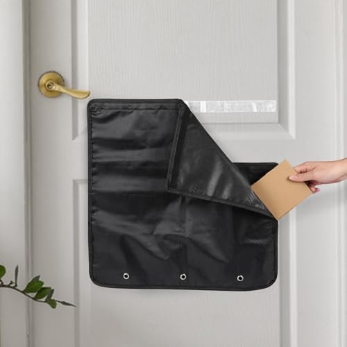 Briefkastenfänger, 50 x 50cm Selbstklebender Briefkasten-Auffangbeutel ohne Bohren, Hundesicherer Briefschlitz Abdeckung, Postfänger (schwarz) von GHIBFBT