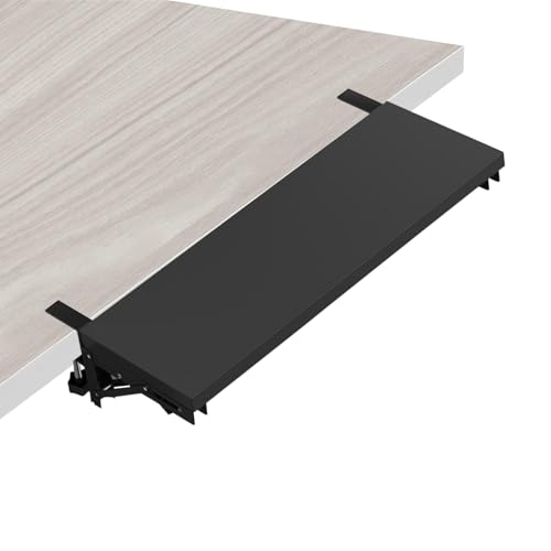 GHIBFBT ergonomischer Schreibtisch verlängerung, stabile Tastaturablage, Computerarmhalterung geeignet für Schreibtische (Schwarz) von GHIBFBT