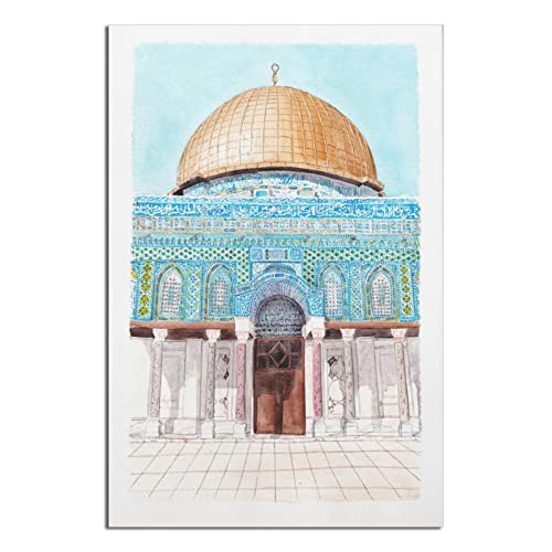 Al Aqsa Moschee Vintage Reiseposter Gemälde Poster Schlafzimmer Deko von GHJGH