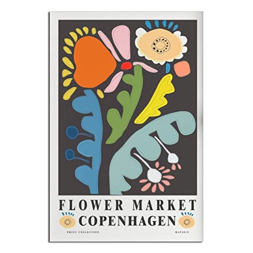 GHJGH Blumenmarkt Kopenhagen Vintage Botanische Poster Malerei Poster Schlafzimmer Deko von GHJGH