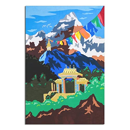 GHJGH Nepal Vintage Reise Poster Malerei Poster Schlafzimmer Deko von GHJGH