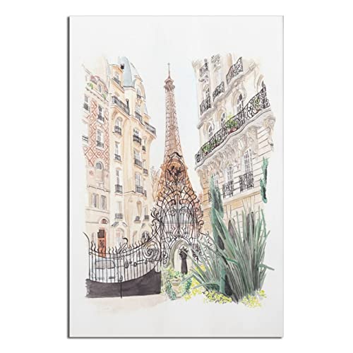 Paris Frankreich Eiffelturm Vintage Reiseposter Gemälde Poster Schlafzimmer Deko von GHJGH