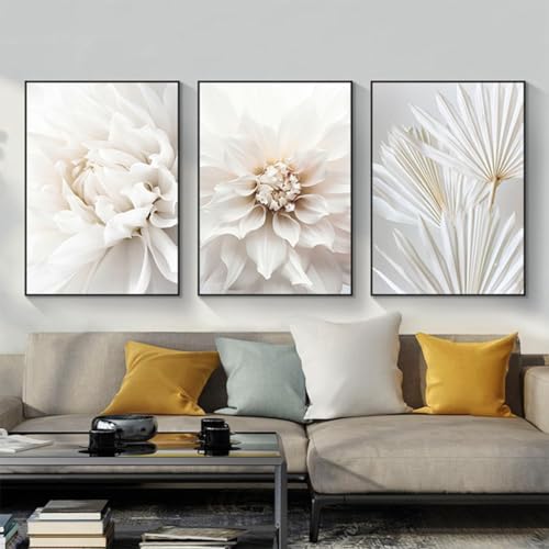 GHJKL Moderne Ästhetik Botanisches Poster, Bohemian Abstract Geometric Poster Wall Art, Rohrkolben Blumen Poster Set,Kein Rahmen (Bild-12,40x60cm-3Pcs) von GHJKL