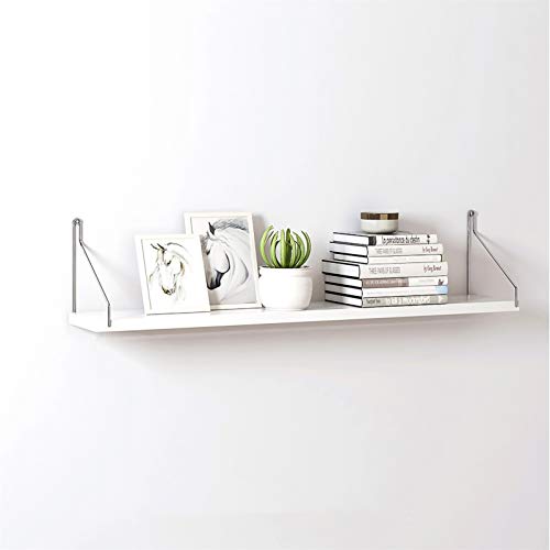 GHJKLZNMRU Regal Holz Wand Schweberegale Einfache Halterung Starke und 304 Edelstahl Halterung Massivholzbrett Weiß GHJKLZNMRU Regal Holz Wand Schweberegale Einfache Halterung Starke und 304 Edelstahl Halterung Massivholzbrett Weiß von GHJKLZNMRU
