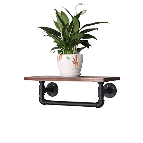 GHJKLZNMRU Regal Rustikale Holz Wandregale Wanddekoration Große Schweberegale Eisen Kunst Halterung/Retro Industriestil Multifunktion von GHJKLZNMRU