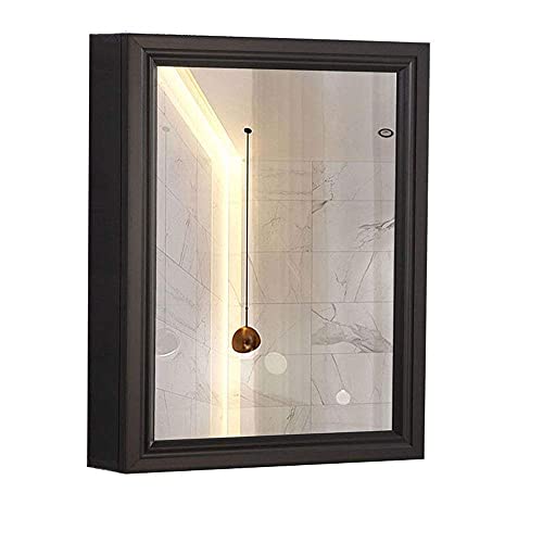 GHJKLZNMRU Spiegel, Badezimmer, Wandmontage, Schminkspiegel, Schminktisch, Heimdekoration, Schrank, rechteckig, Massivholzschrank mit Scheren, für Schminktisch, Rasur, 60 x 65 cm von GHJKLZNMRU