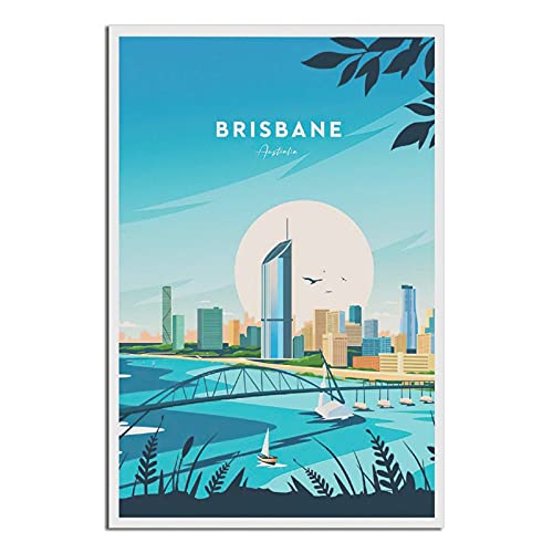 Brisbane Traditionelles Vintage-Reiseposter, Australien, modernes Büro, Familie, Schlafzimmer, Wanddekoration, Poster, Geschenk von GHJKY