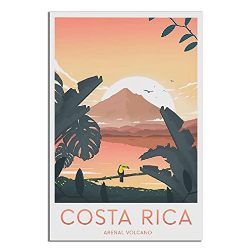 Costa Rica Abend-Poster, Vintage, Reiseposter, modernes Büro, Familie, Schlafzimmer, Wanddekoration, Poster, Geschenk von GHJKY