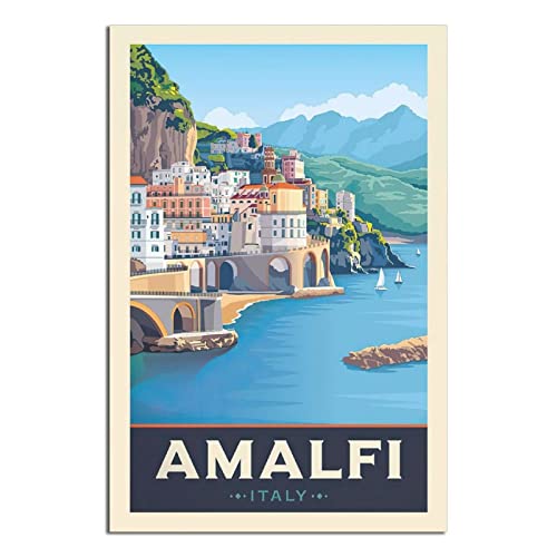 Costiera Amalfitana Poster Amalfi Italien Vintage Reiseposter Modern Büro Familie Schlafzimmer Wanddekoration Poster Geschenk von GHJKY