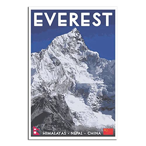Everest Vintage Style Reiseposter Mount Everest Himalaya Nepal China Art Poster Modern Büro Familie Schlafzimmer Wanddekor Poster Geschenk von GHJKY