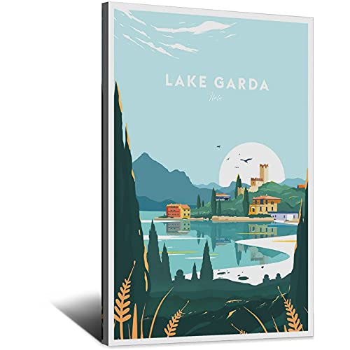 Garda-See, traditionelles Vintage-Reiseposter, Italien, modernes Büro, Familie, Schlafzimmer, Wanddekoration, Poster, Geschenk von GHJKY