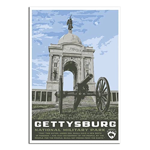 Gettysburg National Battlefield Vintage Style Reise-Poster Pennsylvania US Modern Büro Familie Schlafzimmer Wand-Dekor Poster Geschenk von GHJKY