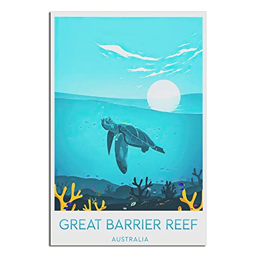 Great Barrier Reef Vintage Reise-Poster – Australien Modern Büro Familie Schlafzimmer Wanddekoration Poster Geschenk von GHJKY
