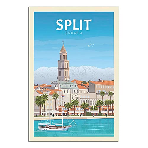 Poster, Motiv: Split-Kroatien, Vintage, Reise-Poster, modernes Büro, Familien-Schlafzimmer, Wanddekoration, Geschenk von GHJKY