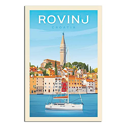 Rovinj Kroatien Vintage Reise-Poster Modern Büro Familie Schlafzimmer Wanddekoration Poster Geschenk von GHJKY