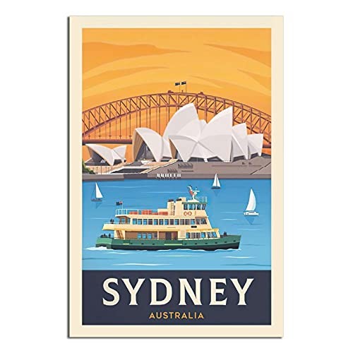 Sydney Australia Vintage-Reise-Poster, modernes Büro, Familien-Schlafzimmer, Wanddekoration, Poster, Geschenk von GHJKY