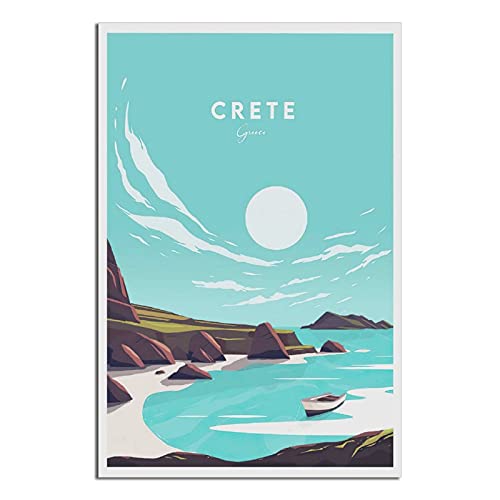 Traditionelles Vintage-Reiseposter, Kreta, Griechenland, modernes Büro, Familie, Schlafzimmer, Wanddekoration, Poster, Geschenk von GHJKY