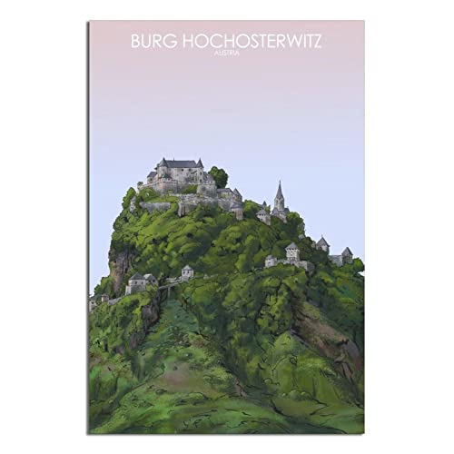 Vintage-Reise-Poster Burg Hochosterwitz Österreich Modern Büro Familie Schlafzimmer Wand-Dekor Poster Geschenk von GHJKY