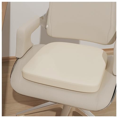 GHJL Kunstleder Esszimmerstuhl Kissen Sitzkissen Mit Krawatten - Hufeisenförmige rutschfeste Küche Stuhlkissen Und Esszimmer Sitzkissen 43 * 40cm (Color : Beige, Size : 1pack) von GHJL