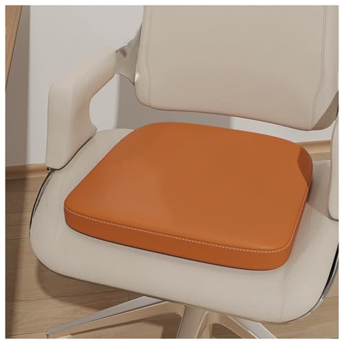 GHJL Kunstleder Esszimmerstuhl Kissen Sitzkissen Mit Krawatten - Hufeisenförmige rutschfeste Küche Stuhlkissen Und Esszimmer Sitzkissen 43 * 40cm (Color : Orange, Size : 4packs) von GHJL