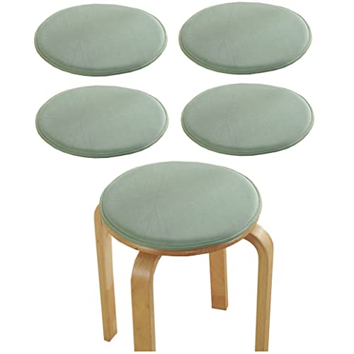 Runde Hocker Stuhlkissen Für Küche Esszimmer Sitzpolster Mit Krawatten Haken 1/2/4er Set rutschfeste Kissen Pad Für Hohe Hocker Stühle Bistro Bar Sitz (Color : Green, Size : 30cm(4 Packs)) von GHJL