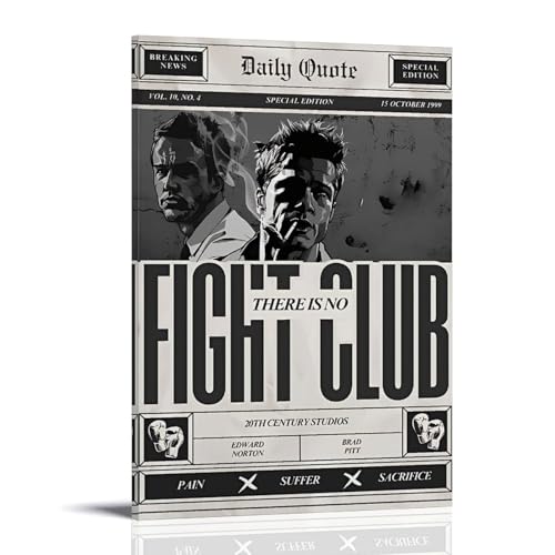 GHJOPAF Fight Club Klassisches Vintage-Filmposter auf Leinwand, Gemälde, Wandkunst, Bild, Heimdekoration, Druck für Schlafzimmer, Wohnzimmer, 30 x 45 cm, Rahmenstil GHJOPAF Fight Club Klassisches Vintage-Filmposter auf Leinwand, Gemälde, Wandkunst, Bild, Heimdekoration, Druck für Schlafzimmer, Wohnzimmer, 30 x 45 cm, Rahmenstil von GHJOPAF